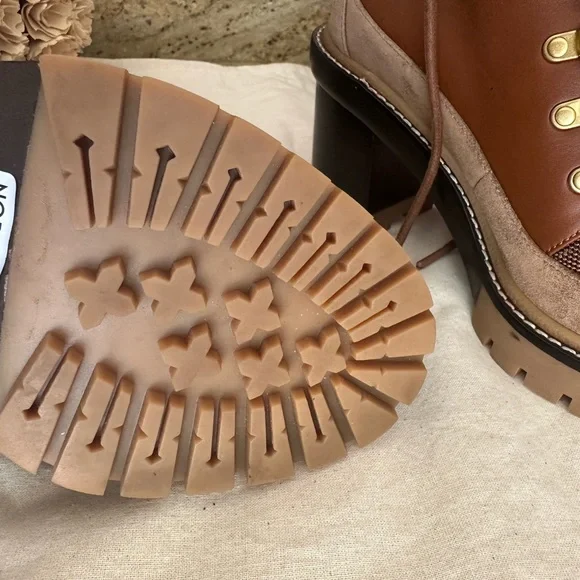 New Tory Burch Miller Mixed Materials Lug Sole Boot (Women - Picture 6 of 8